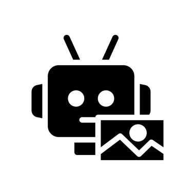 ai oluşturulmuş resim katı ikon vektör tasarımı web veya mobil uygulama için uygundur