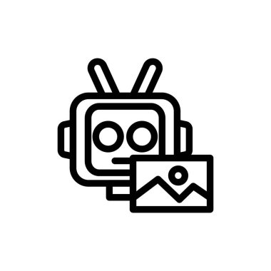 ai oluşturulmuş resim ana hatları ikon vektör tasarımı web veya mobil uygulama için uygundur