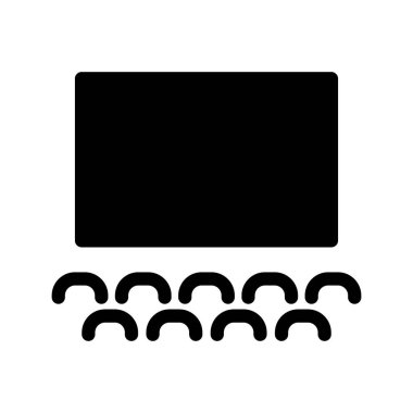 Sinema salonu katı ikon vektör tasarımı web veya mobil uygulama için iyidir