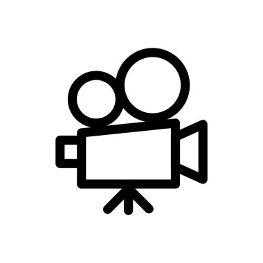 video kamera ana hatları simge vektör tasarımı web veya mobil uygulama için uygundur