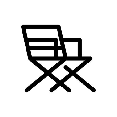 Yönetmen koltuğu ana hatları simge vektör tasarımı web veya mobil uygulama için uygundur