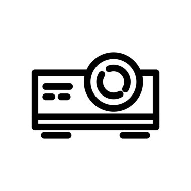 Projektör ana hatları ikon vektör tasarımı web veya mobil uygulama için uygundur