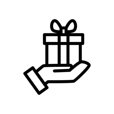 hediye el simgesi vektör tasarımı web veya mobil uygulama için uygun