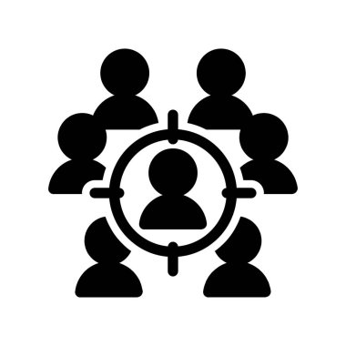 hedef pazar katı ikon vektör tasarımı web veya mobil uygulama için uygun