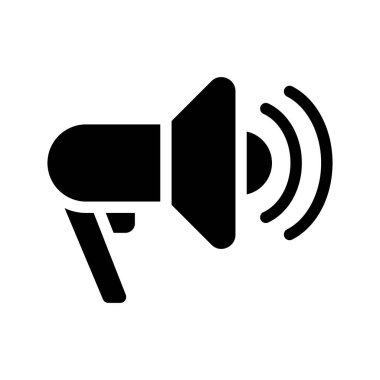 megafon katı simge vektör tasarımı web veya mobil uygulama için iyi