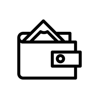 Dolar ana hatlı kişisel cüzdan ikon vektör tasarımı web veya mobil uygulama için uygundur