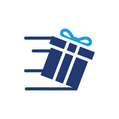 Hareket çizgisi renkli ikon vektör tasarımlı hediye kutusu web veya mobil uygulama için uygundur