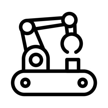 Endüstriyel kol, endüstriyel makine ana hatları ikon vektör tasarımı web veya mobil uygulama için iyi