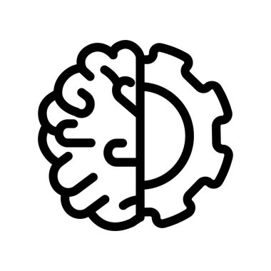 Vites ana hatlı insan beyni ikon vektör tasarımı ağ ya da mobil uygulama için iyi