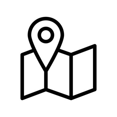 harita pin ana hatları ikon vektör tasarımı web veya mobil uygulama için uygundur