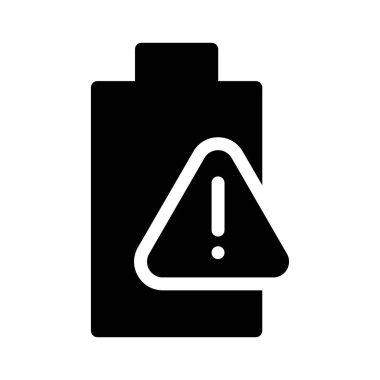 Ünlem işareti katı simge vektör tasarımlı pil web veya mobil uygulama için uygundur