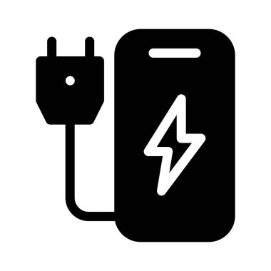 Telefon tıkacı katı simge vektör tasarımı web veya mobil uygulama için iyi