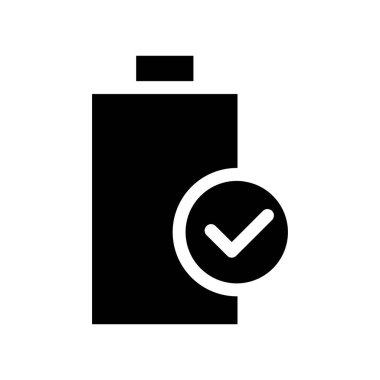 Katı simge vektör dizaynına sahip pil web veya mobil uygulama için uygun