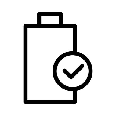 işaretli ana hatlı pil ikon vektör tasarımı web veya mobil uygulama için uygun