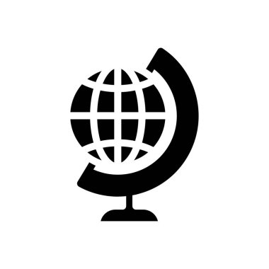 dünya katı simge vektör tasarımı web ya da mobil uygulama için iyi