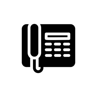 modern sabit telefon katı simge vektör tasarımı web veya mobil uygulama için uygundur