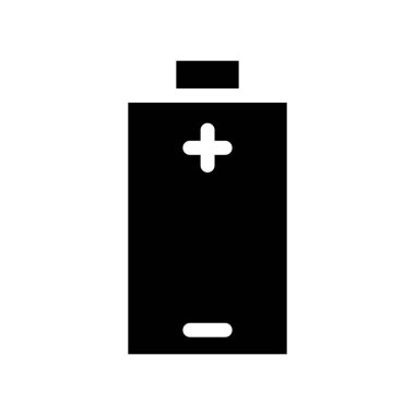 Pil simgesi artı ve eksi işareti katı simge vektör tasarımı web veya mobil uygulama için uygundur