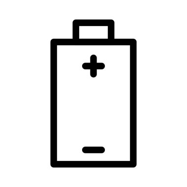 Ağ ya da mobil uygulama için kullanışlı artı ve eksi işaret ana hatlı pil ikonu vektör tasarımı