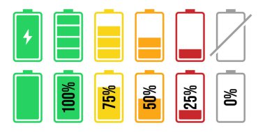 Pil seviyesi göstergeleri illüstrasyon vektör tasarımı