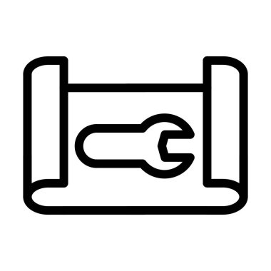 Mühendislik ve anahtar anahat ikon vektör tasarımı için satır grafikleri web veya mobil uygulama için uygundur