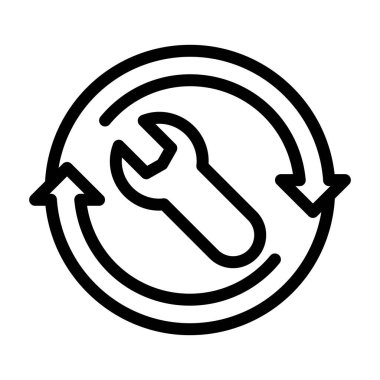 Dairesel ok ana hatları ikon vektör tasarımının anahtarı ağ ya da mobil uygulama için uygun