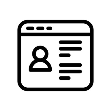 Sosyal medya profili ana hatları simge vektör tasarımı web veya mobil uygulama için uygundur