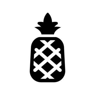 ananas katı ikon vektör tasarımı web ya da mobil uygulama için iyi