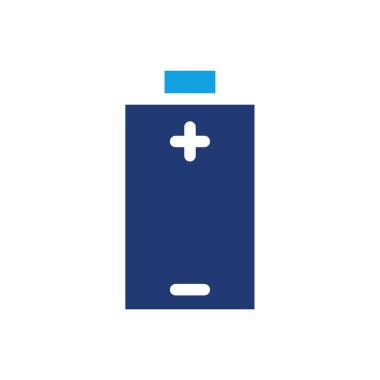 Ağ veya mobil uygulama için kullanışlı artı ve eksi işaretli simge vektör tasarımı ile pil simgesi