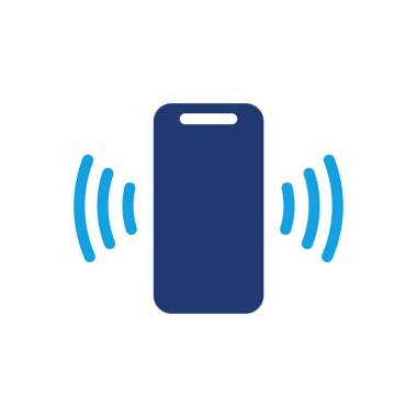 Vibrasyon Dalgalı Akıllı Telefon Simgesi renkli ikon vektör tasarımı web veya mobil uygulama için uygundur