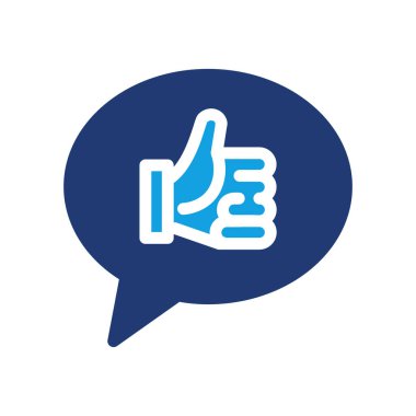 Kabarcık konuşma başparmak yukarı renkli ikon vektör tasarımı Web veya mobil uygulama için iyi