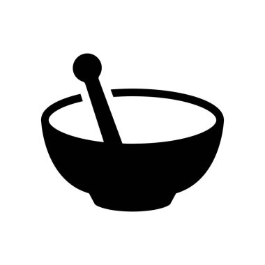 Havan ve tokmak katı simge vektör tasarımı web veya mobil uygulama için uygundur