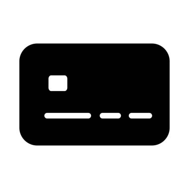 Kredi kartı katı simge vektör tasarımı web veya mobil uygulama için uygun