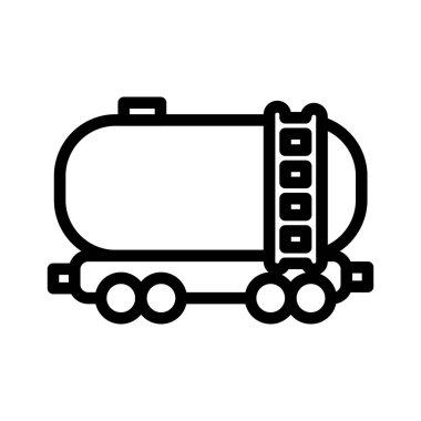 Waggon depolama tankı ana hatları ikon vektör tasarımı web veya mobil uygulama için uygundur