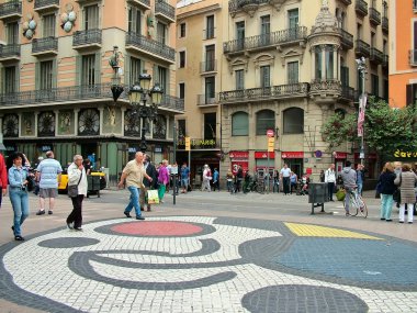Barselona, Ispanya, 30 Eylül 2015-Las RAM Joan Miro mozaik