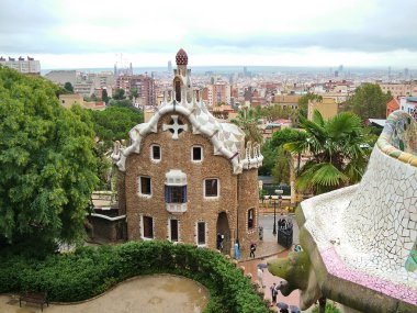 Barselona, Ispanya-11 Ekim 2013-Park Guell giriş