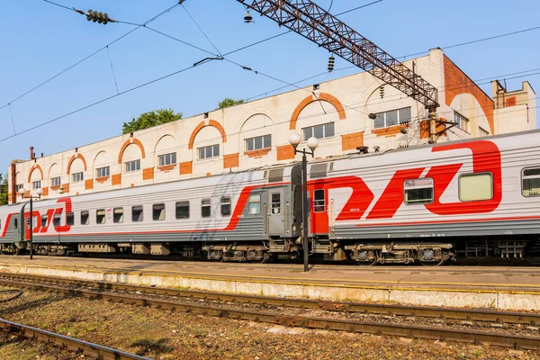 Voronezh Ryssland September 2020 Ryska Järnvägarna Stationen Räls Och Luftledningar — Stockfoto