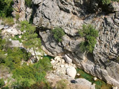 Türkiye 'de Goynuk Kanyonu' ndaki nehrin üst manzarası