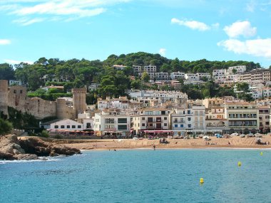 Tossa de Mar, Katalonya, İspanya - 8 Ekim 2013 - Deniz manzaralı