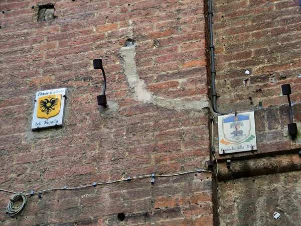 Siena Italy February 2012 Border Two Districts Contrada City Eagle — Stock Photo, Image