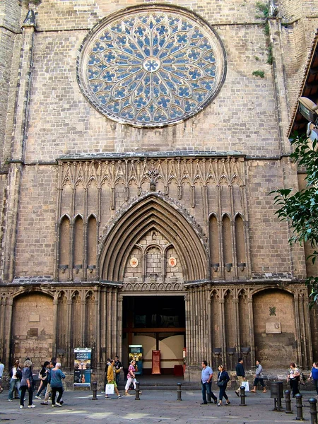 Barcelona Spanien Oktober 2013 Basilikan Santa Maria Del Århundradet Gotiska — Stockfoto