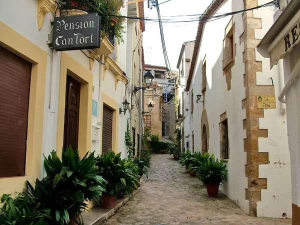 Tossa Mar España Octubre 2013 Una Estrecha Calle Antigua Casco — Foto de Stock