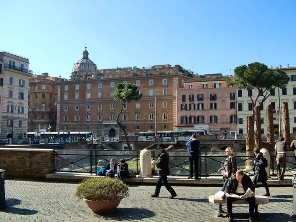 Рим Италия Февраля 2012 Площадь Largo Torre Argentina Место Убит — стоковое фото