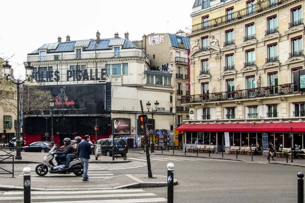 Paris Frankrike Mars 2014 Placera Pigalle Boulevard Clichy Rött Ljus — Stockfoto