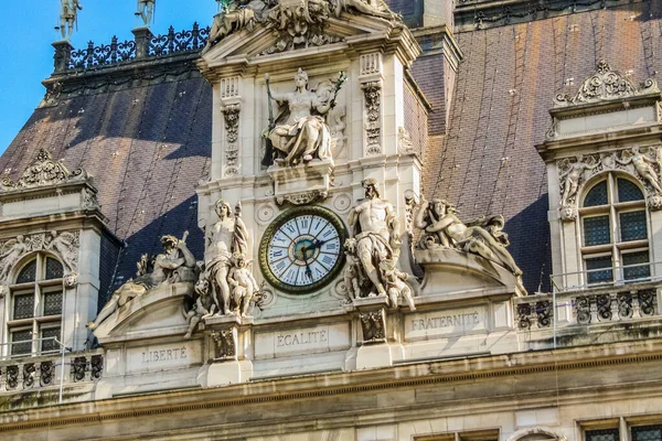 Mansardenfassade Des Pariser Rathauses Hotel Ville Paris — Stockfoto