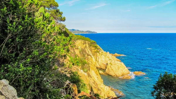 İspanya 'da Lloret de Mar ve Blanes arasında Costa Brava kıyısı