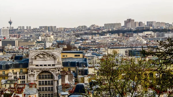 Vista Parte Sur París Desde Colina Montmartre —  Fotos de Stock