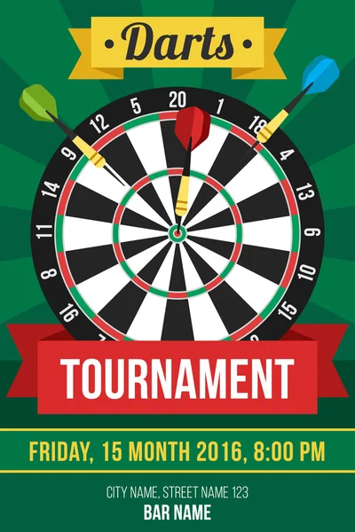 Darts Vektor Plakatvorlage. — Stockvektor