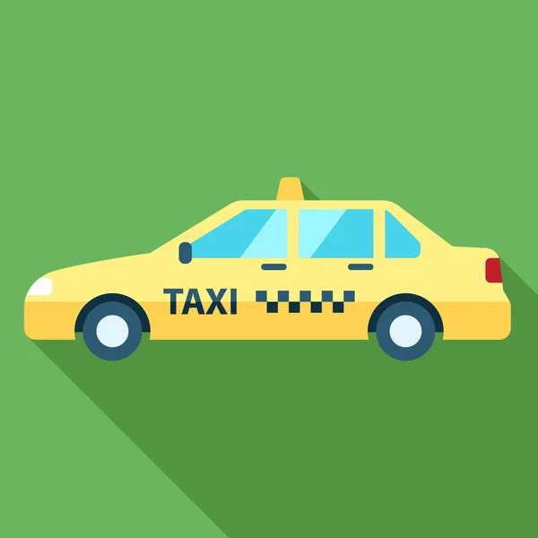 Taxi auto pictogram, vlakke stijl — Stockvector