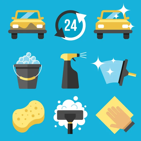 Car wash vector carwashing service with people cleaning auto or