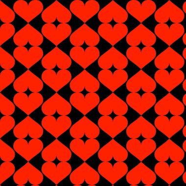 siyah üzerine kırmızı Kalpler